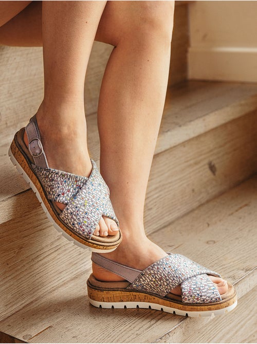 Sandales extensibles doublure cuir - PEDICONFORT - Kiabi