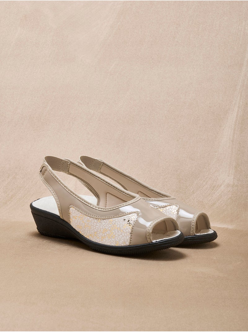 Sandales extensibles élastiquées - PEDICONFORT Beige - Kiabi