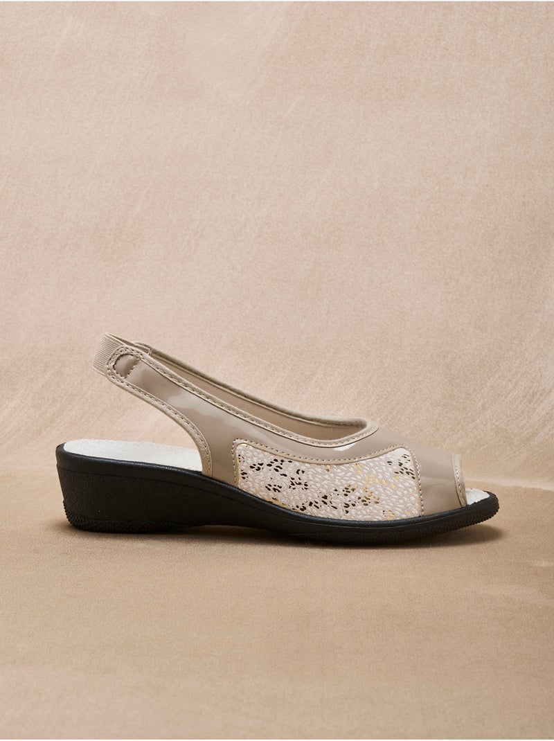 Sandales extensibles élastiquées - PEDICONFORT Beige - Kiabi