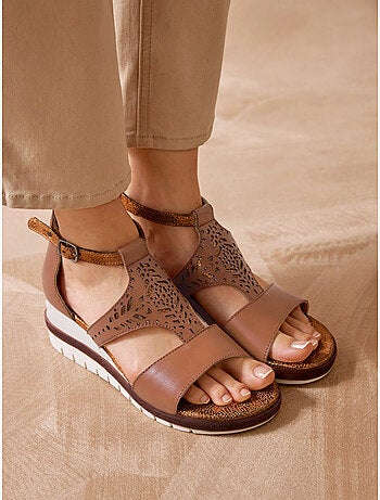 Sandales fantaisie en cuir - PEDICONFORT