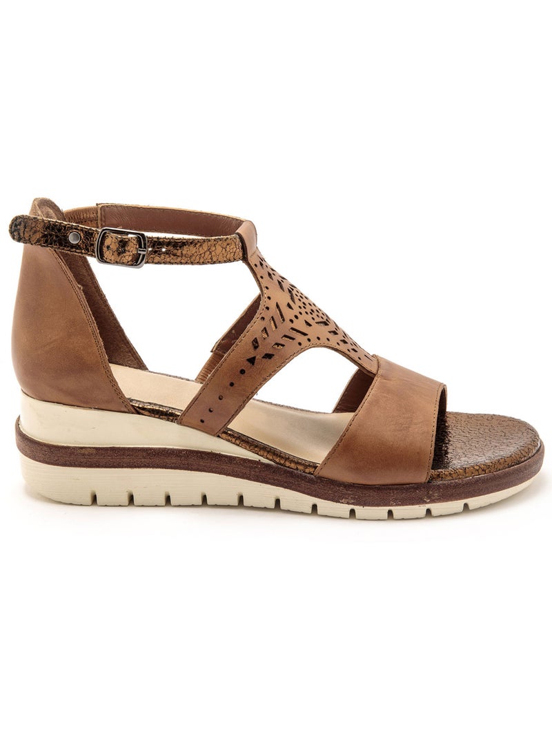 Sandales fantaisie en cuir - PEDICONFORT Marron - Kiabi
