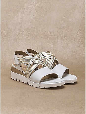 Sandales fantaisie en cuir à scratch