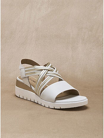 Sandales fantaisie en cuir à scratch