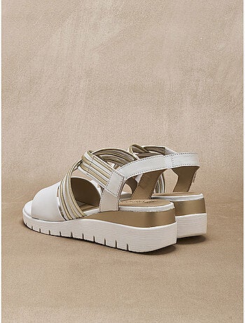 Sandales fantaisie en cuir à scratch