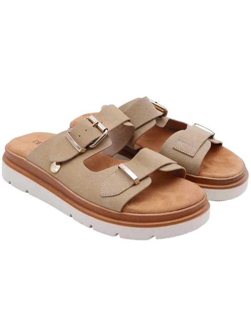 Sandales femme à doubles brides ajustables 'Deeluxe' Beige - Kiabi