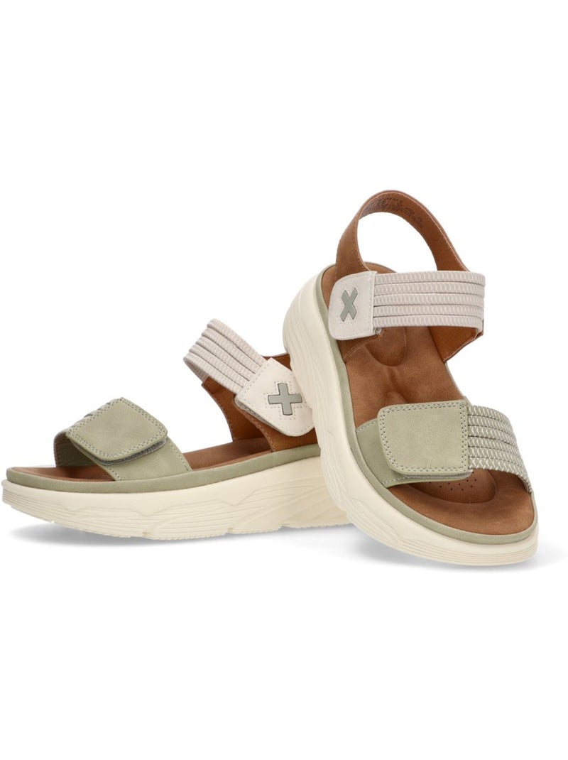 Sandales femme à fermeture ajustable Kaki - Kiabi