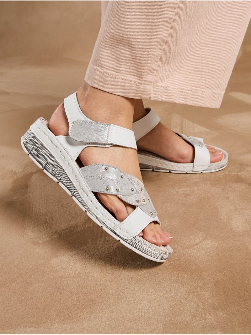 Sandales femme à scratch - PEDICONFORT Blanc Blanc - Kiabi