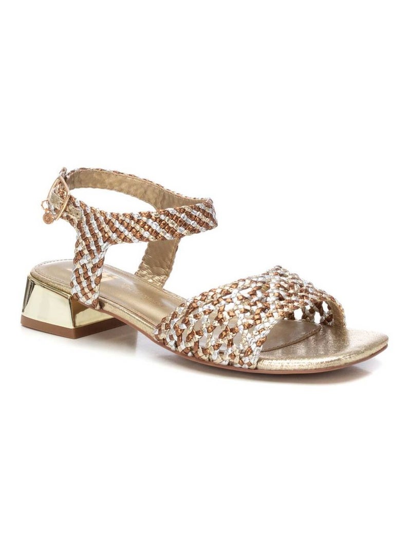 Sandales femme à talon bas Doré/or - Kiabi