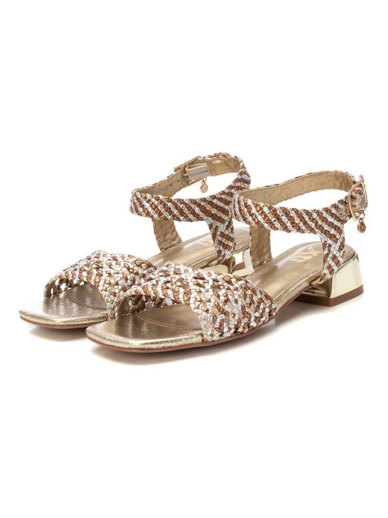 Sandales femme à talon bas Doré/or - Kiabi