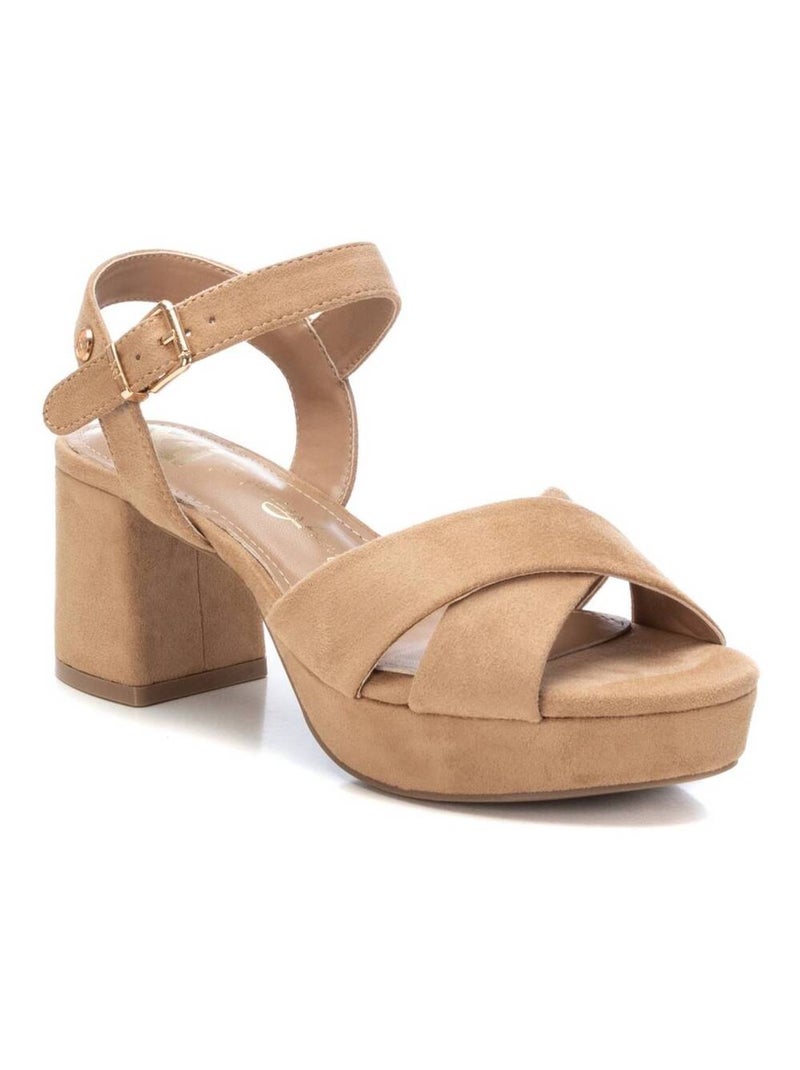 Sandales femme à talon Beige - Kiabi