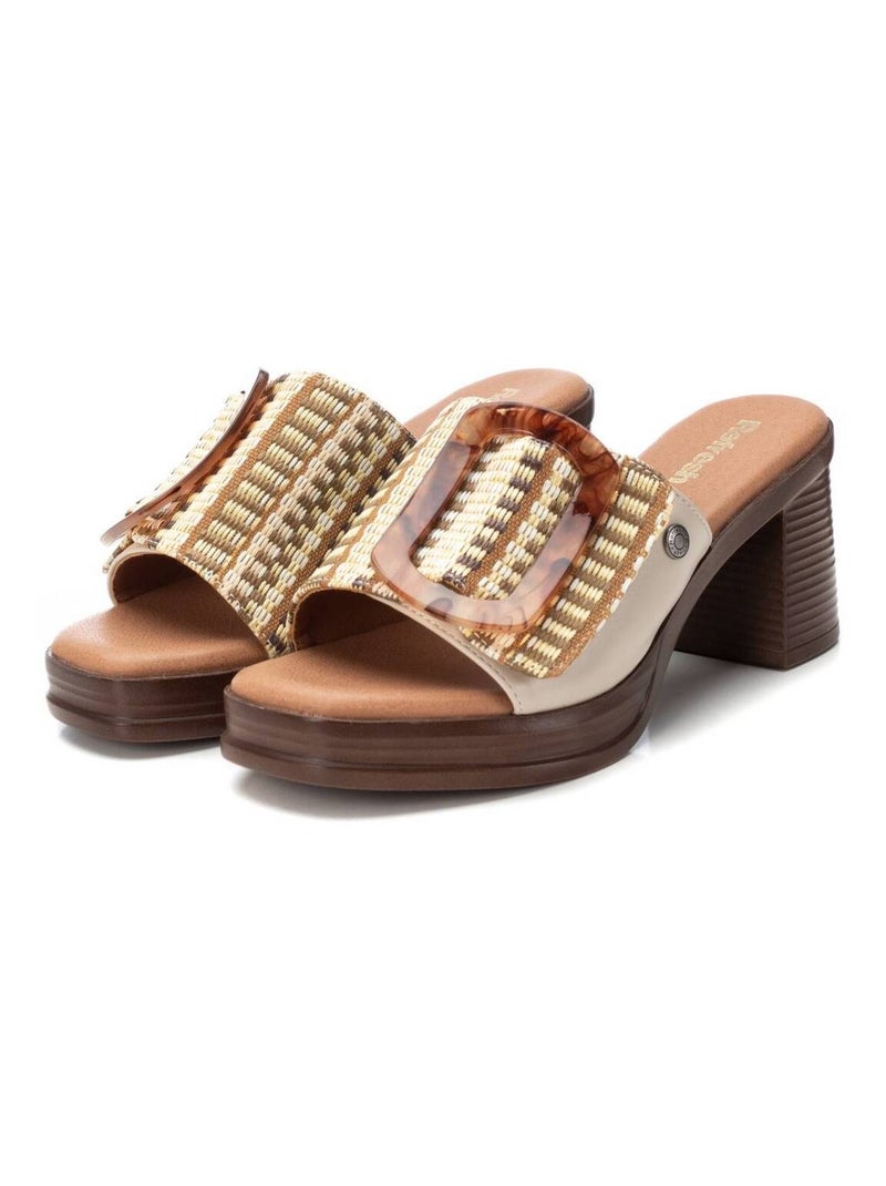 Sandales femme à talon Beige - Kiabi
