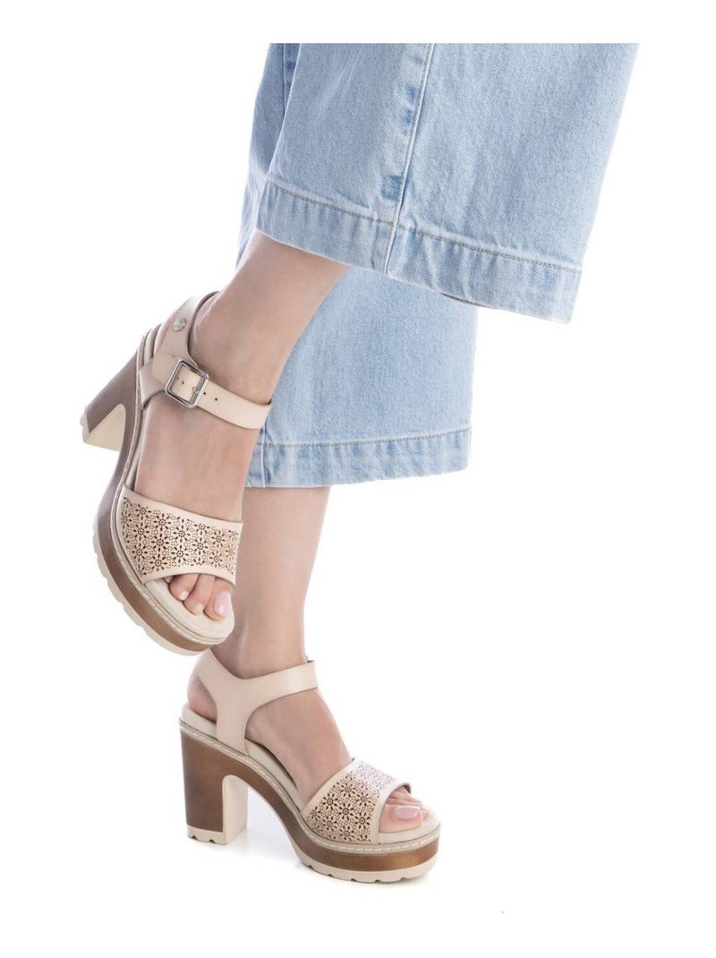 Sandales femme à talon Beige - Kiabi