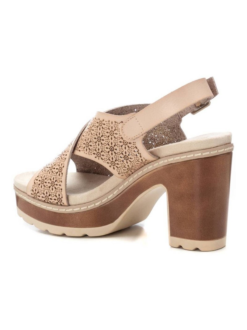 Sandales femme à talon Beige - Kiabi