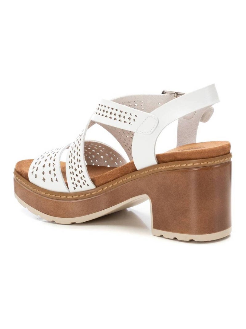 Sandales femme à talon Blanc - Kiabi