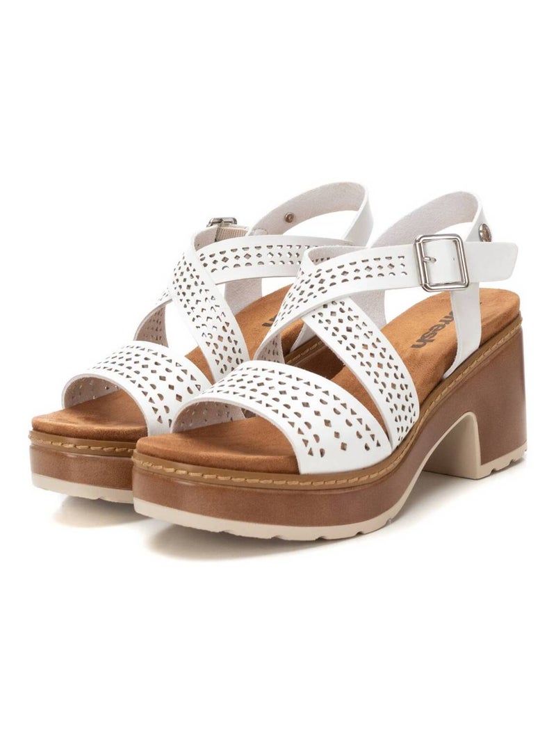 Sandales femme à talon Blanc - Kiabi