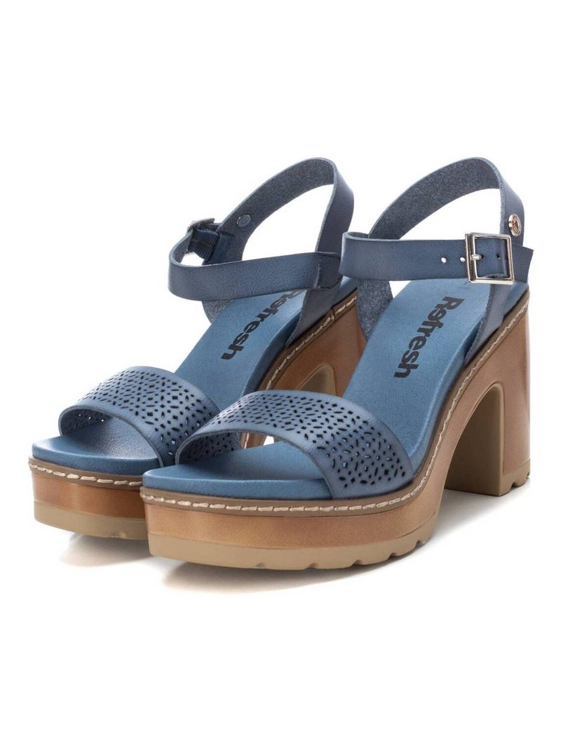 Sandales femme à talon Bleu - Kiabi