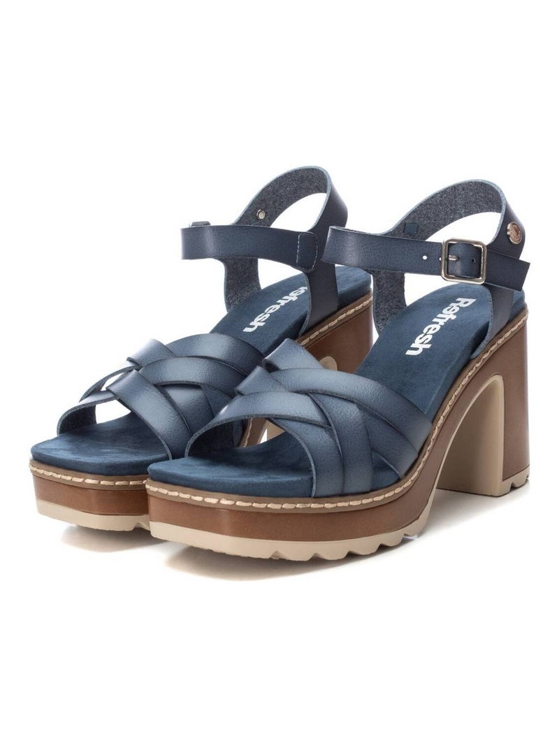 Sandales femme à talon Bleu - Kiabi