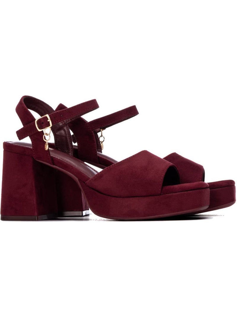 Sandales femme à talon Bordeaux - Kiabi