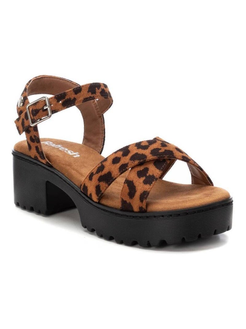 Sandales femme à talon Camel - Kiabi