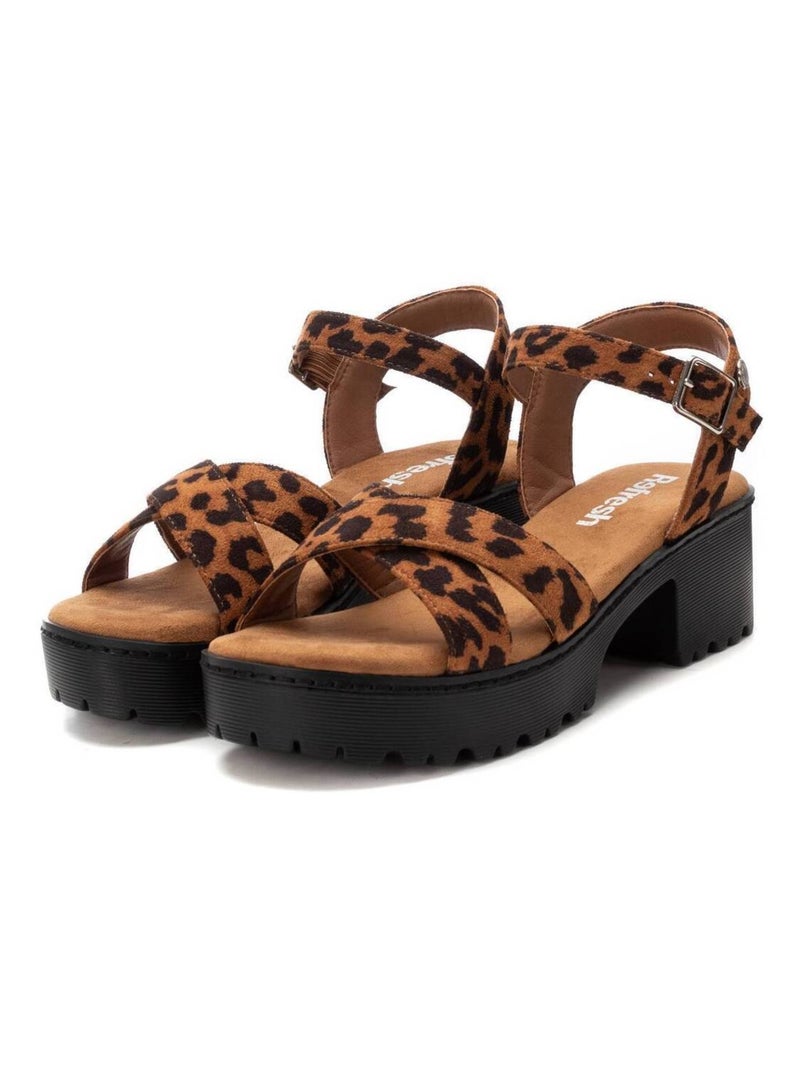 Sandales femme à talon Camel - Kiabi