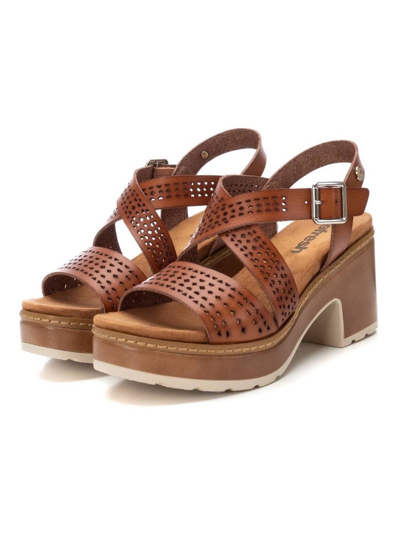 Sandales femme à talon Camel - Kiabi