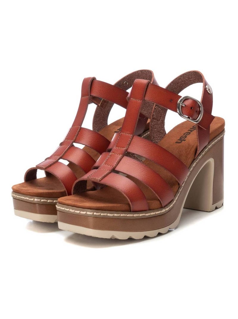 Sandales femme à talon Camel - Kiabi