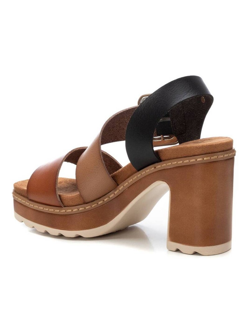 Sandales femme à talon Camel - Kiabi