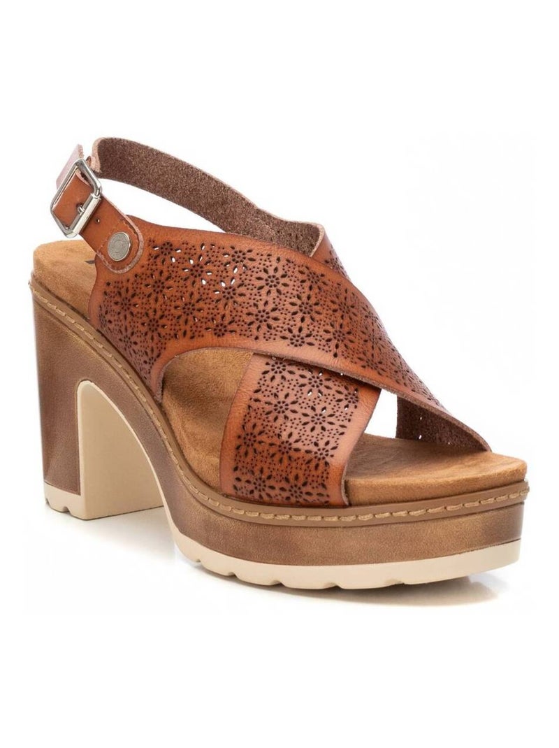Sandales femme à talon Camel - Kiabi