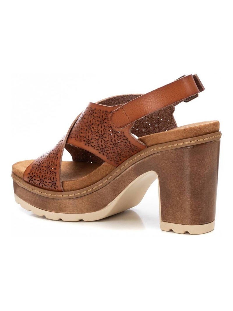 Sandales femme à talon Camel - Kiabi
