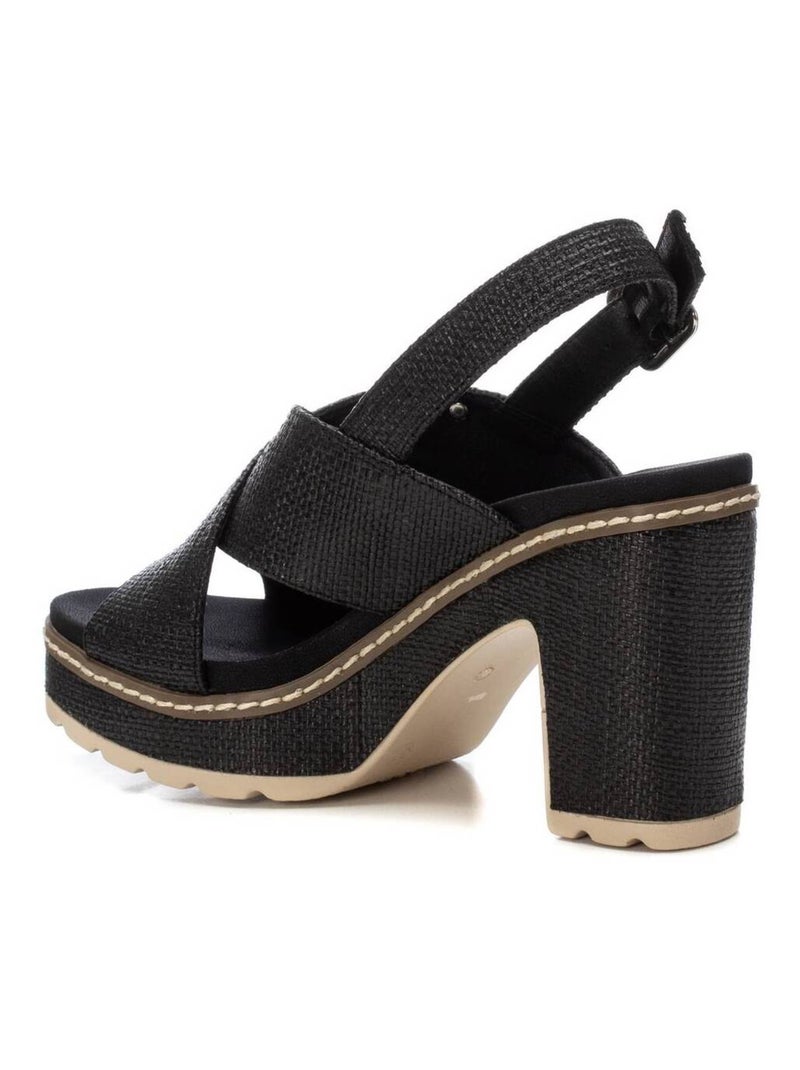 Sandales femme à talon Noir - Kiabi
