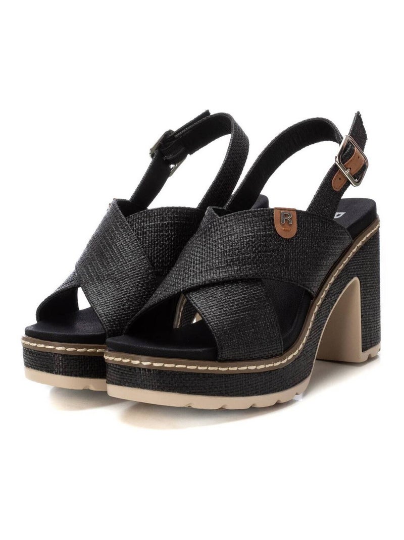 Sandales femme à talon Noir - Kiabi