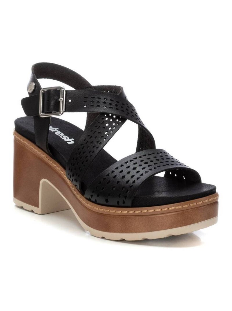 Sandales femme à talon Noir - Kiabi