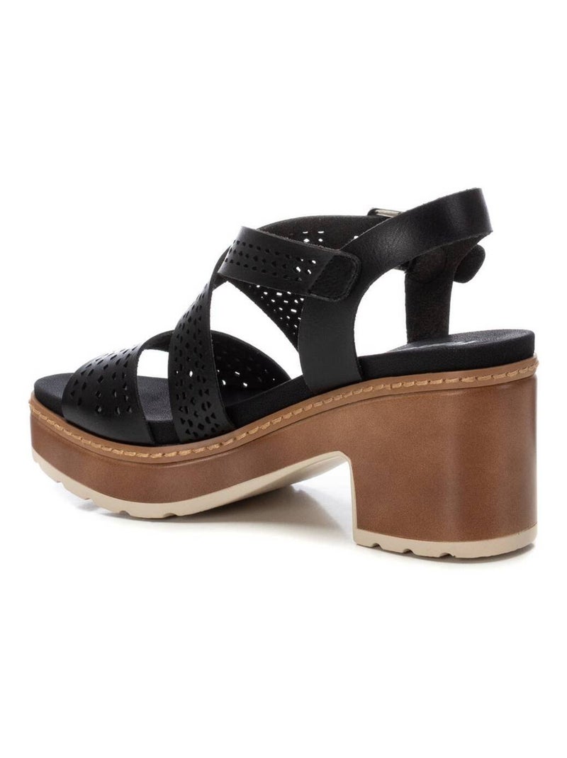 Sandales femme à talon Noir - Kiabi