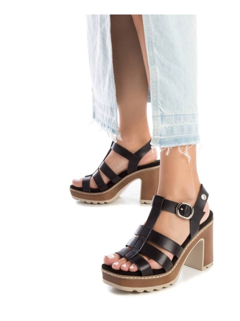 Sandales femme à talon Noir - Kiabi