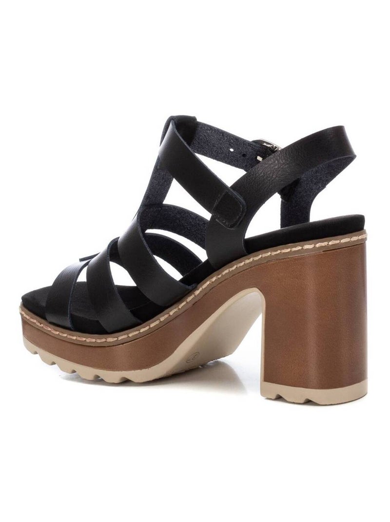 Sandales femme à talon Noir - Kiabi