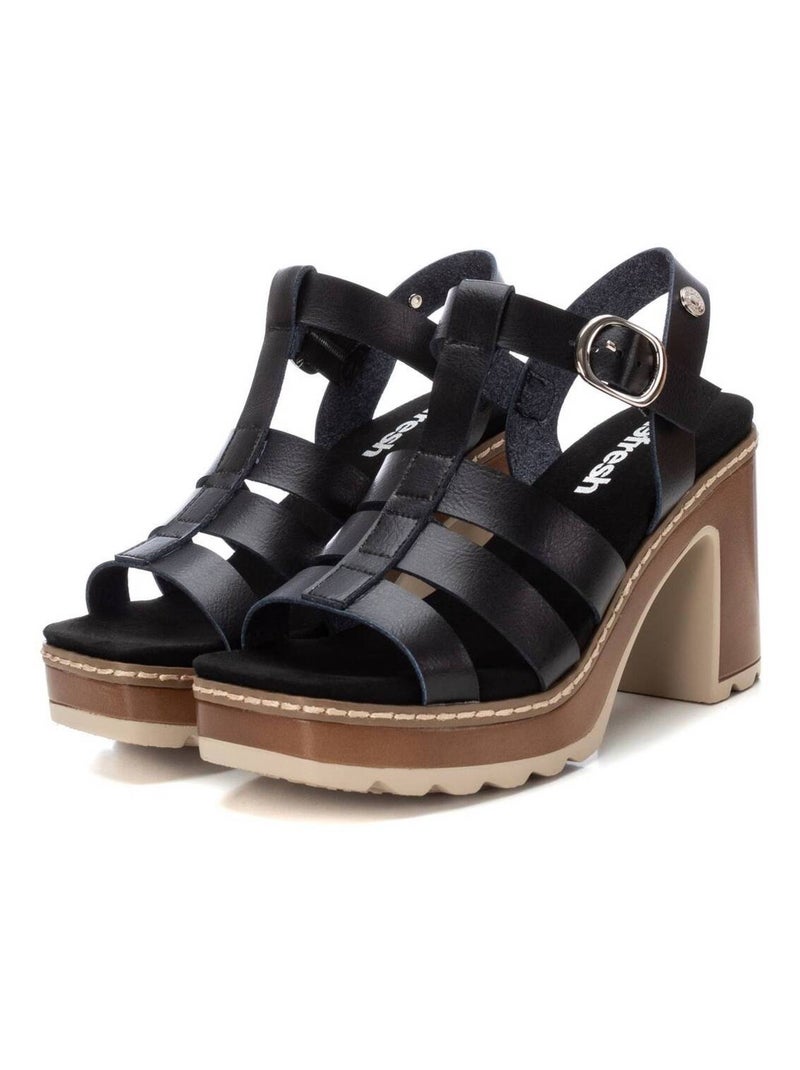 Sandales femme à talon Noir - Kiabi