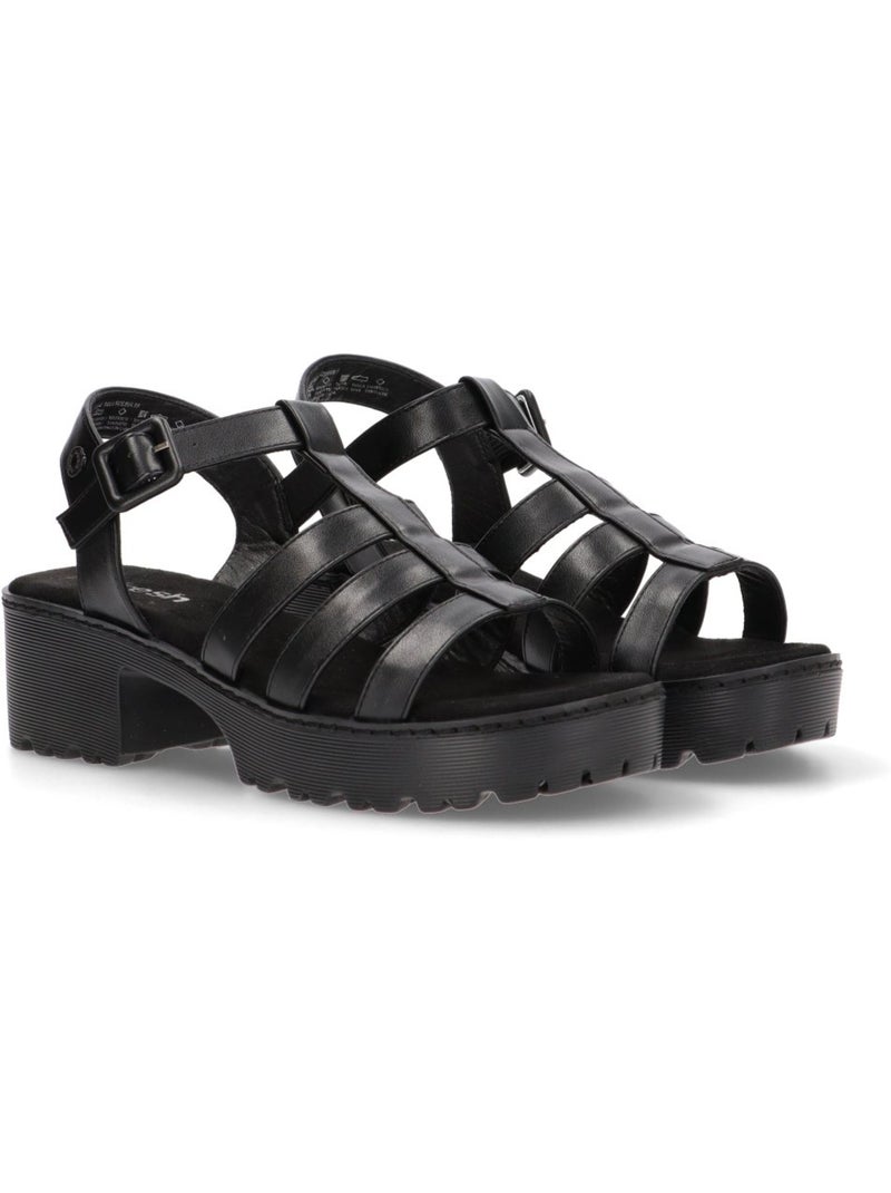 Sandales femme à talon Noir - Kiabi