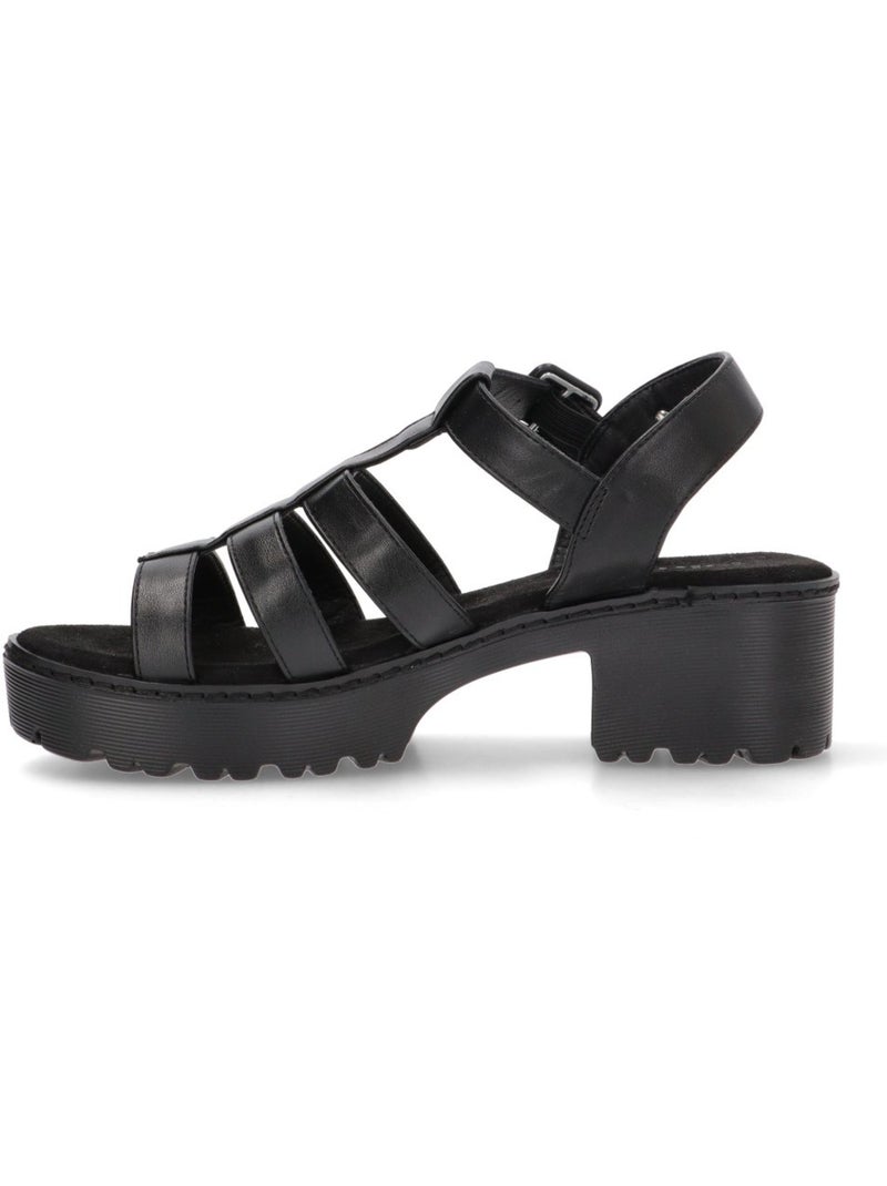 Sandales femme à talon Noir - Kiabi