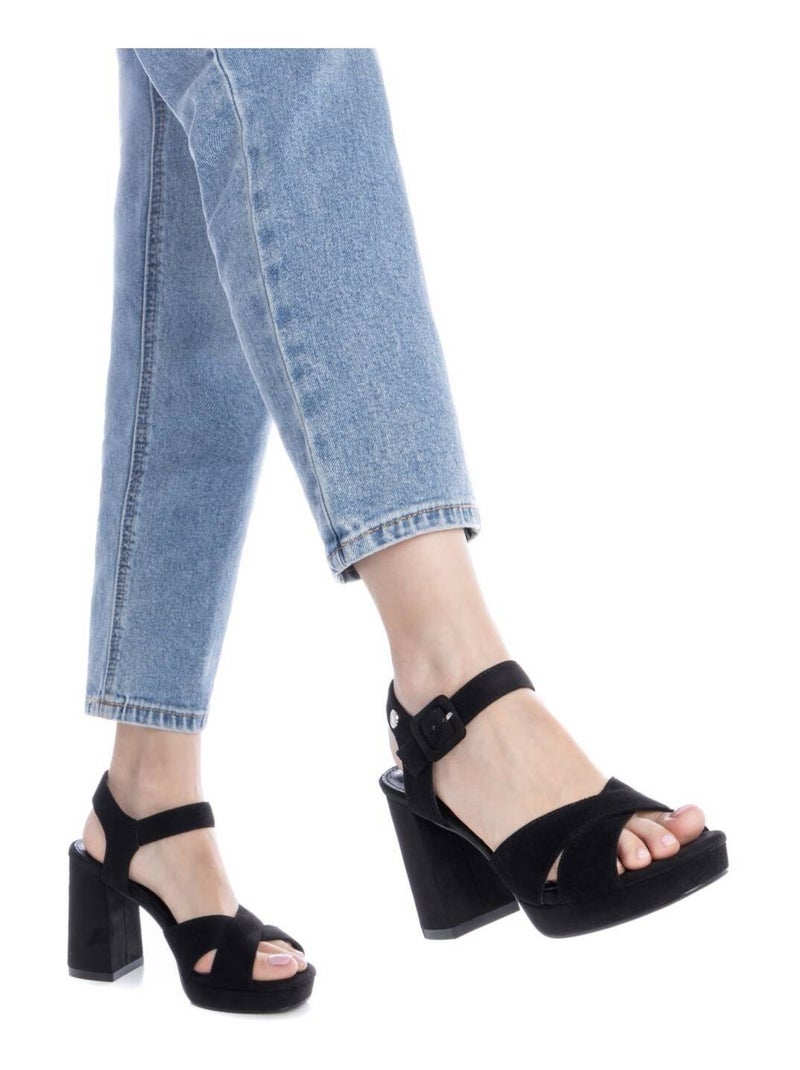 Sandales femme à talon Noir - Kiabi