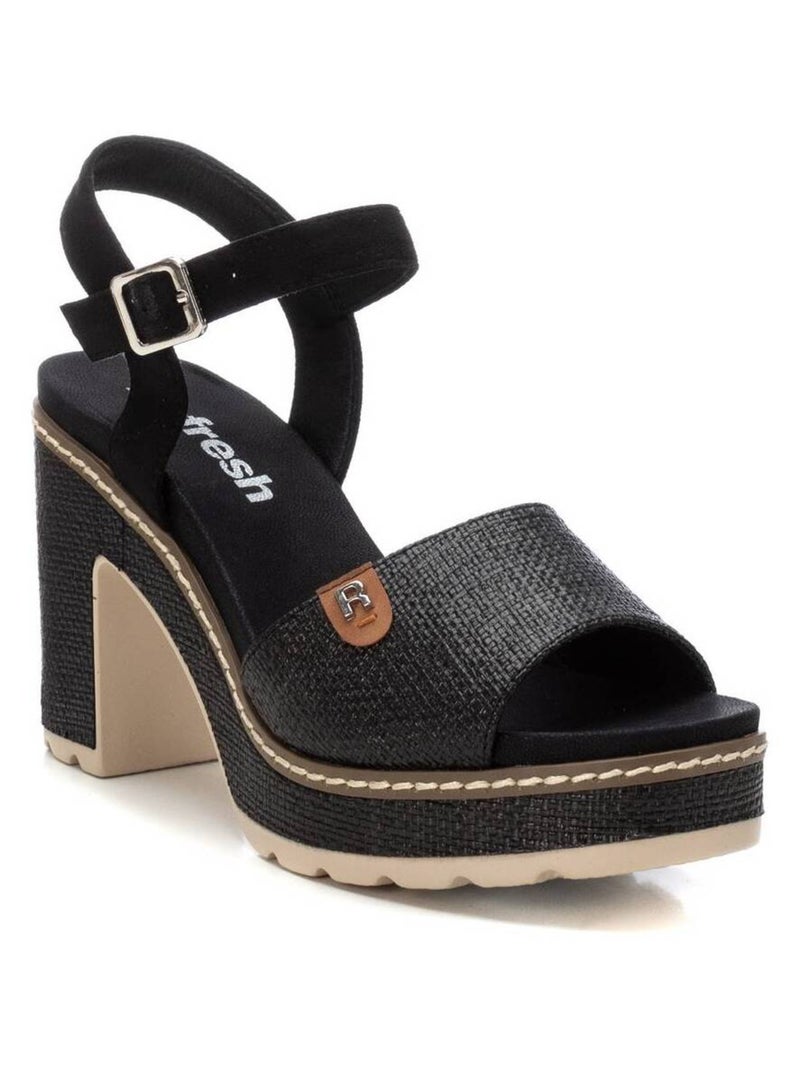 Sandales femme à talon Noir - Kiabi