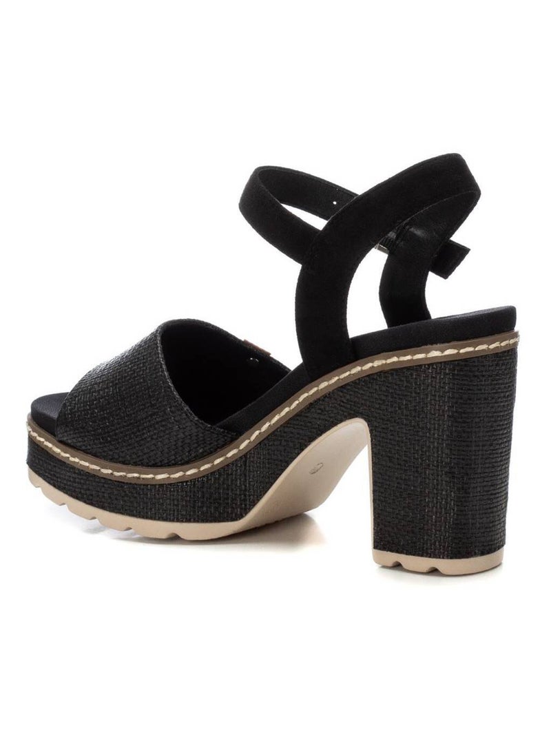 Sandales femme à talon Noir - Kiabi