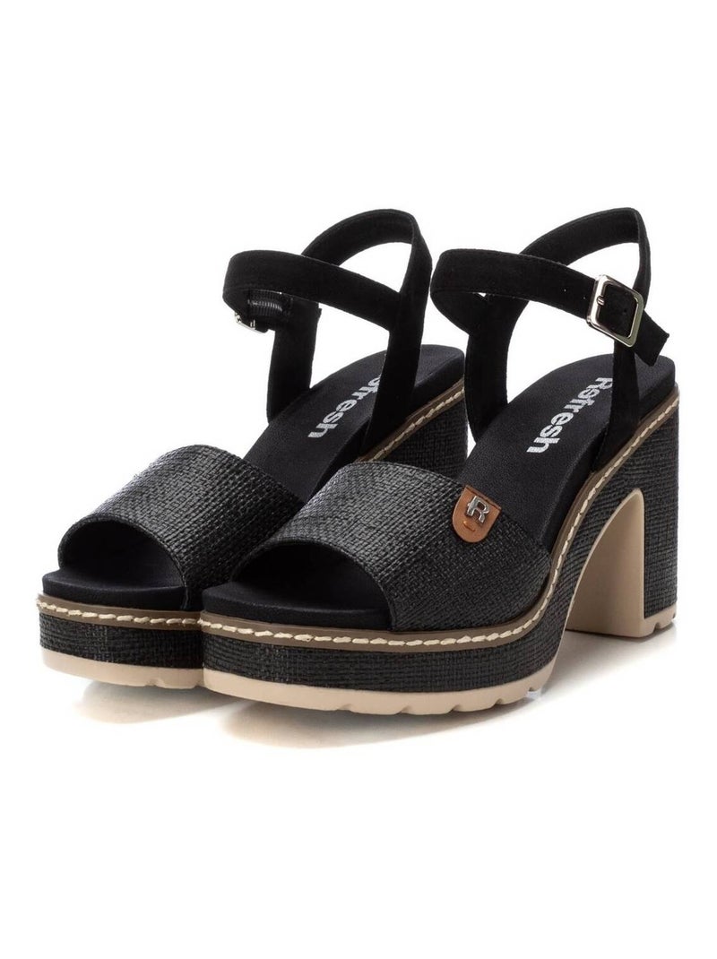 Sandales femme à talon Noir - Kiabi