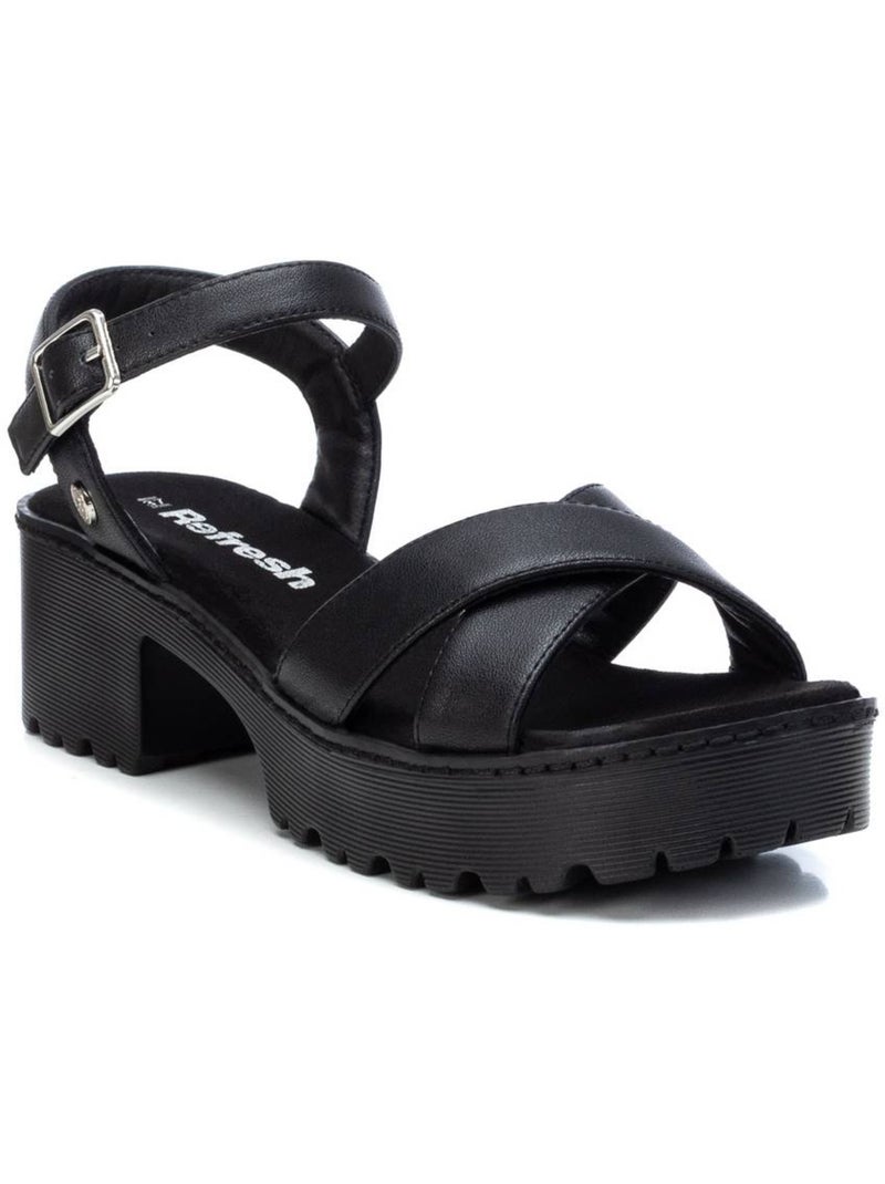 Sandales femme à talon Noir - Kiabi