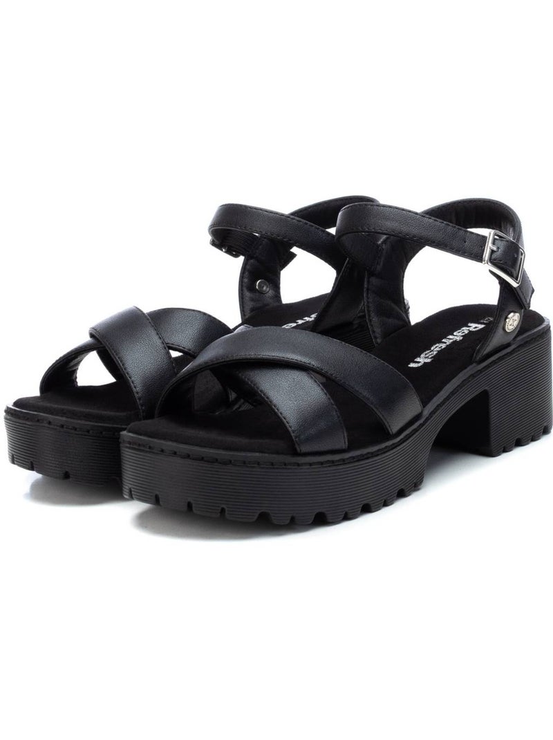 Sandales femme à talon Noir - Kiabi