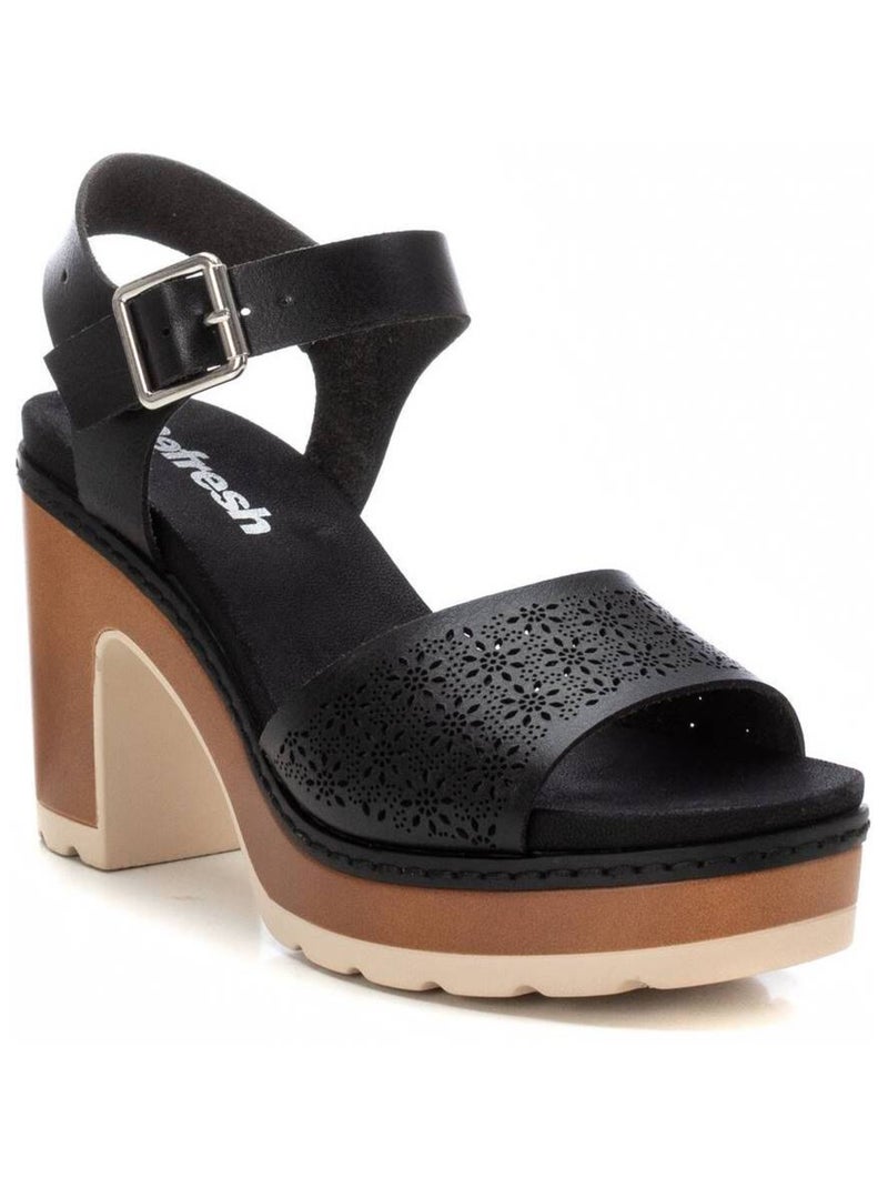 Sandales femme à talon Noir - Kiabi