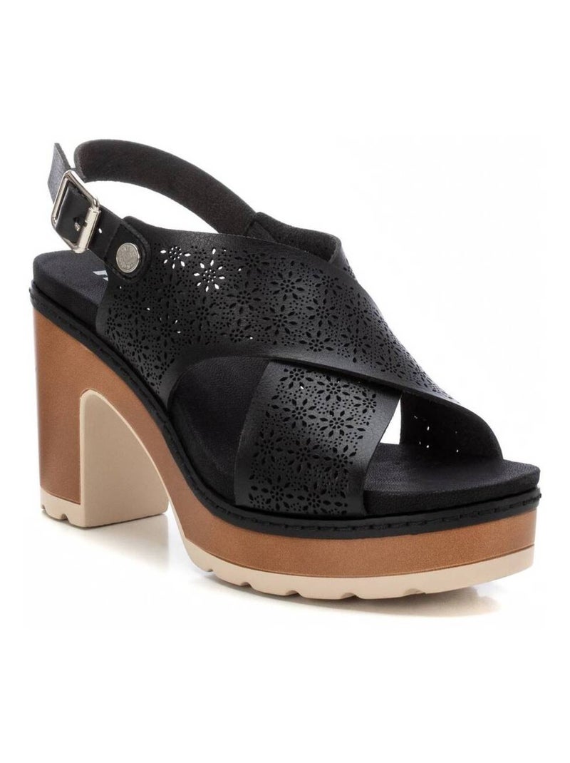 Sandales femme à talon Noir - Kiabi