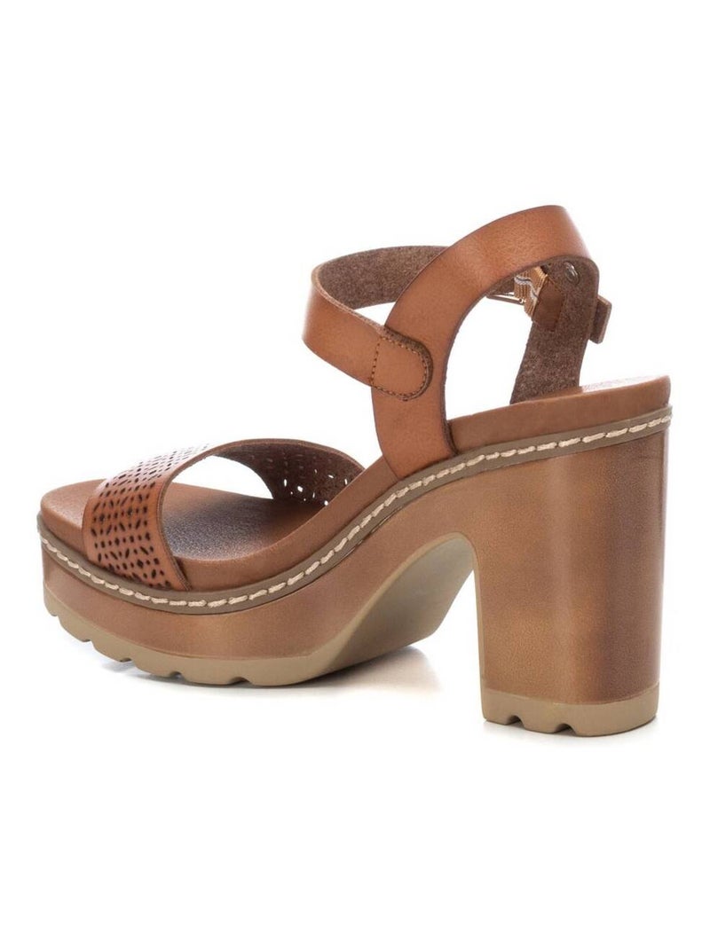 Sandales femme à talon Taupe - Kiabi
