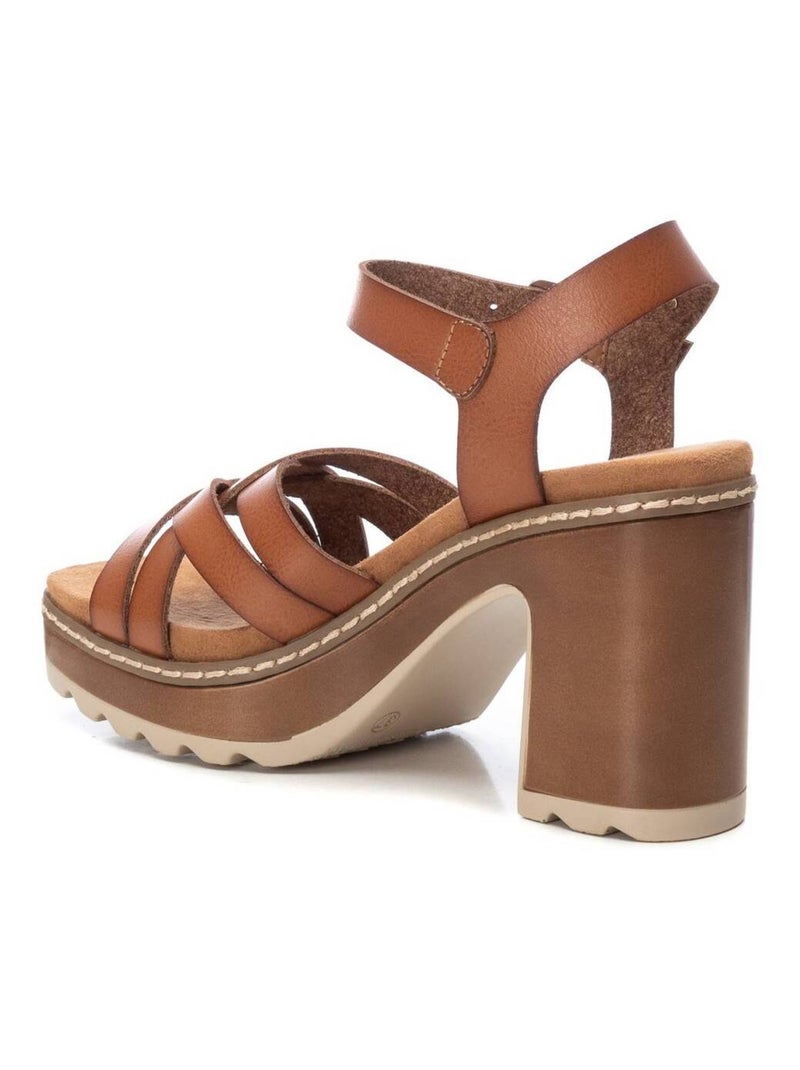 Sandales femme à talon Taupe - Kiabi