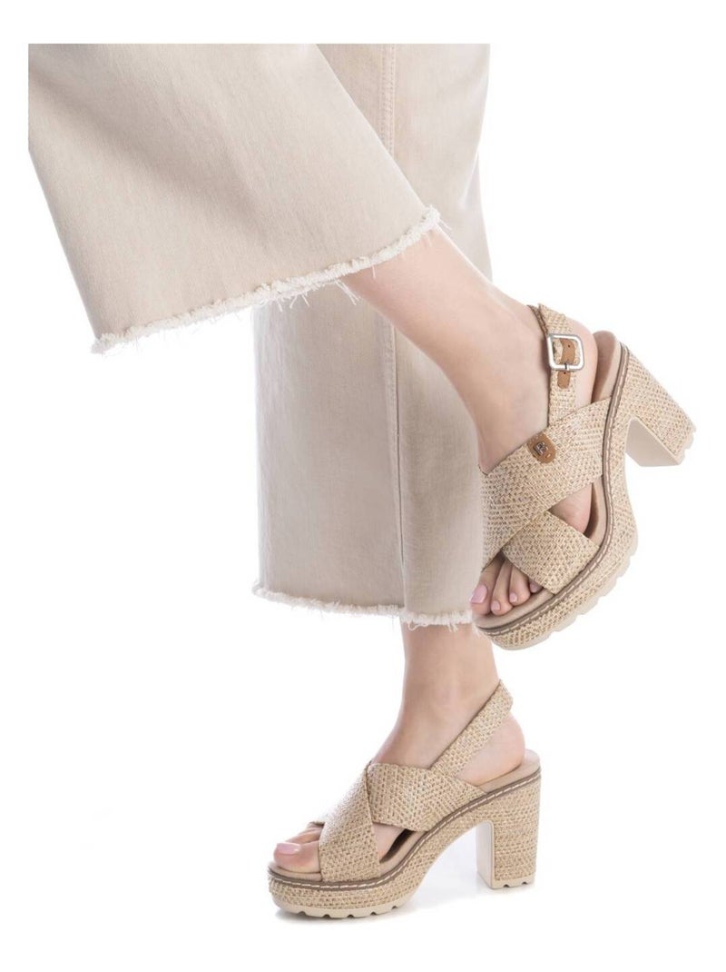 Sandales femme à talon Taupe - Kiabi
