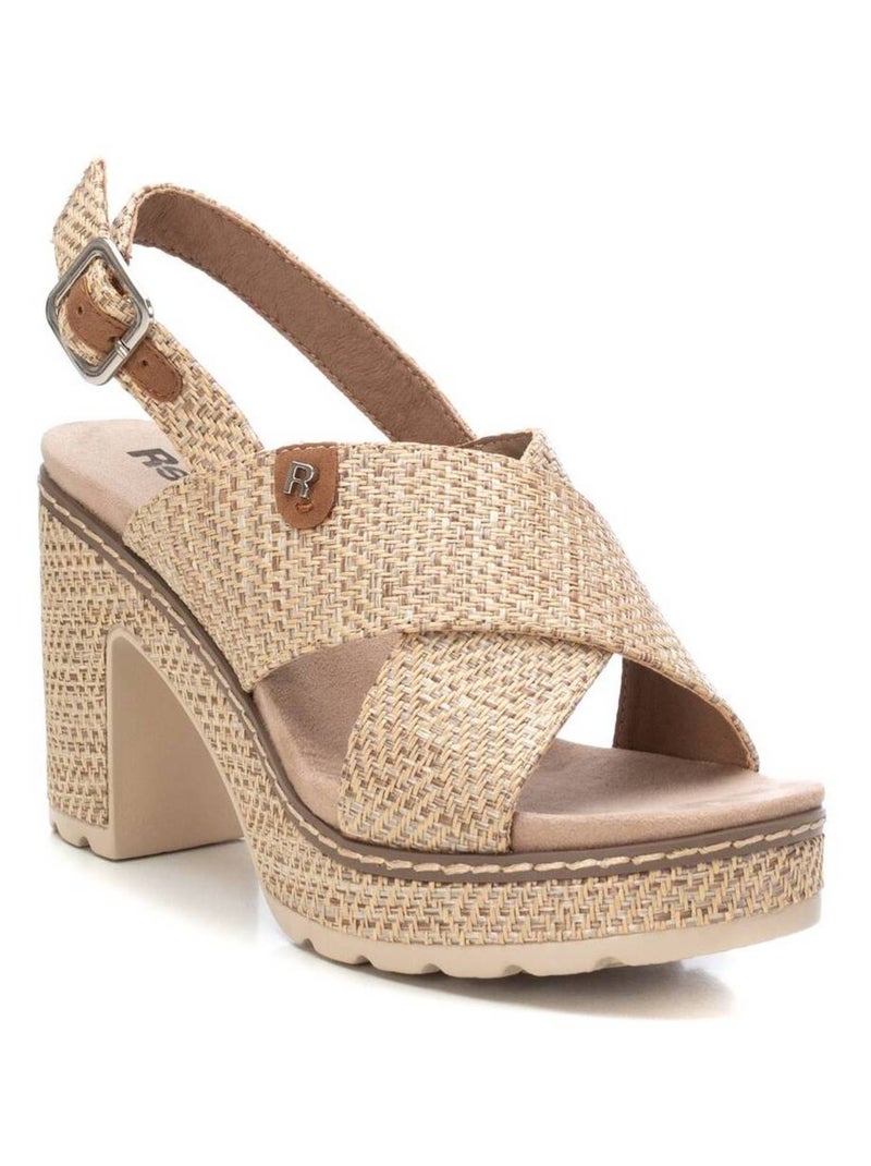 Sandales femme à talon Taupe - Kiabi
